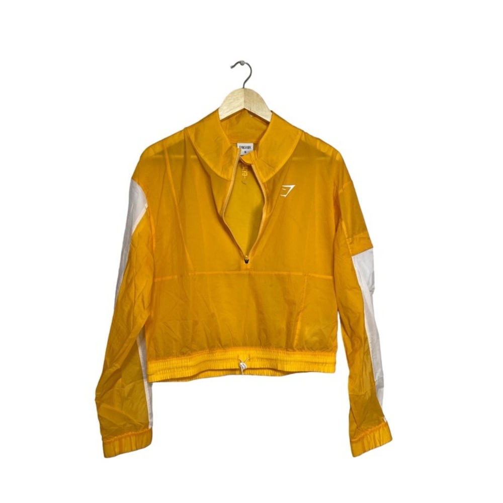 Gymshark Pulse Woven Jacket in Orange/White Womens Size Medium Lightweight